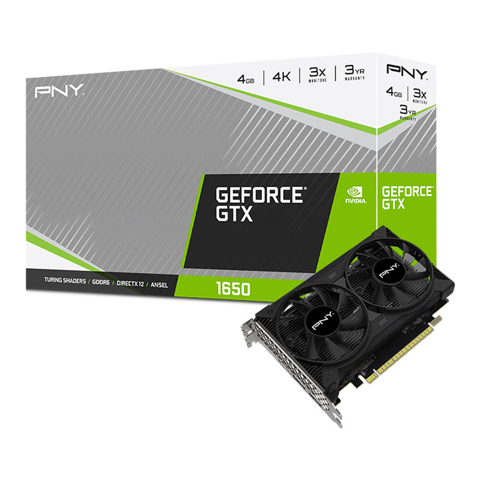 PNY GeForce GTX 1650 4GB GDDR6 Dual Fan - Graphics card - LDLC 3