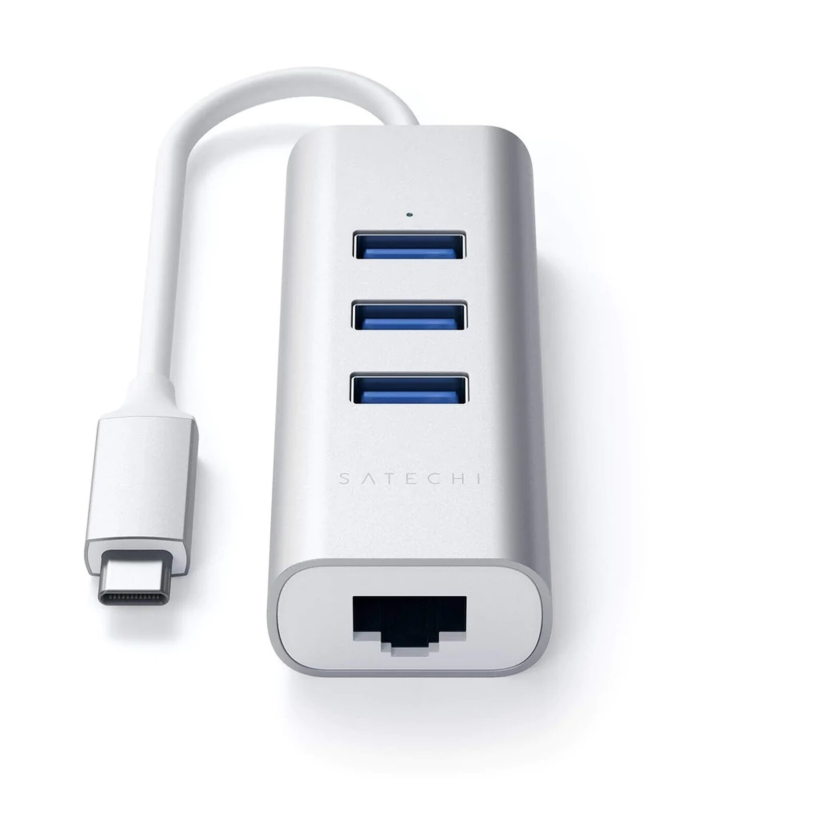 SATECHI Hub USB-C 2-en-1 avec 3 Ports USB 3.0 + Ethernet - Argent - Carte  réseau - Garantie 3 ans LDLC