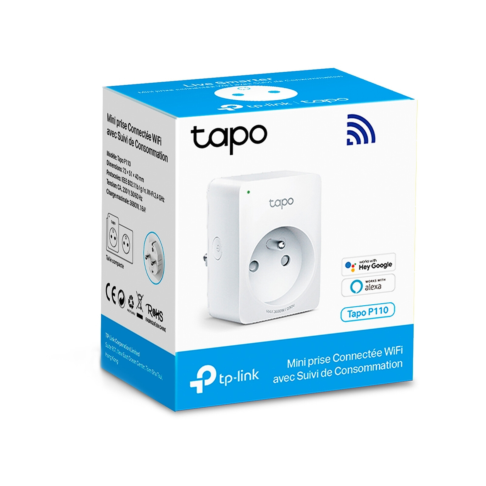 TP-LINK Tapo P100 (pack de 2) - Prise connectée - Garantie 3 ans LDLC