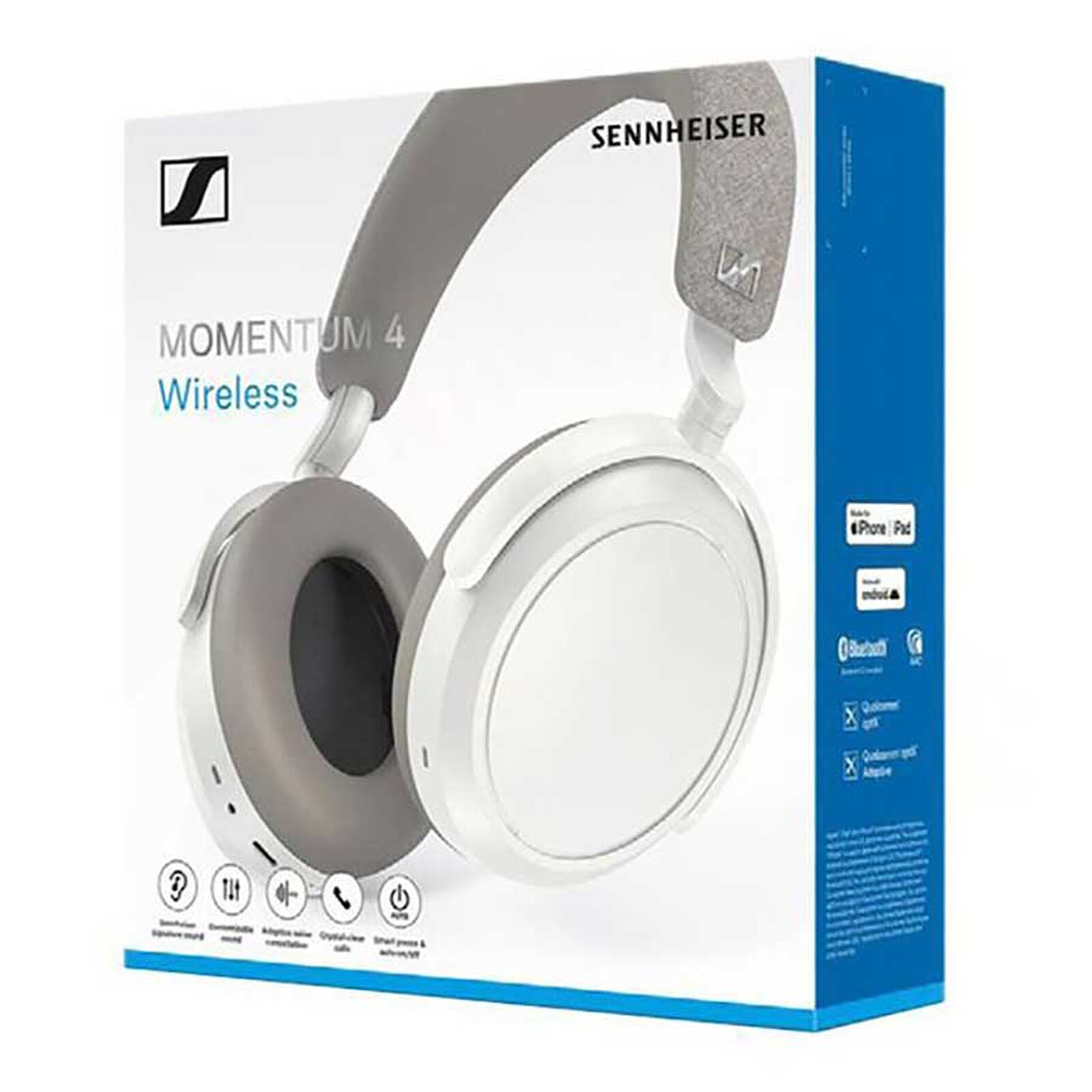Sennheiser MOMENTUM 4 Wireless Auriculares Bluetooth con Cancelación de  Ruido Blancos, PcComponente