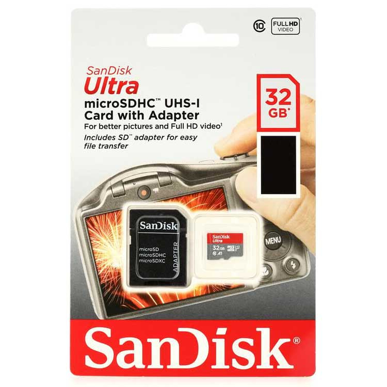 SanDisk Ultra microSDHC 32 Go + Adaptateur SD (SDSQUA4-032G-GN6IA) - Carte  mémoire - Garantie 3 ans LDLC