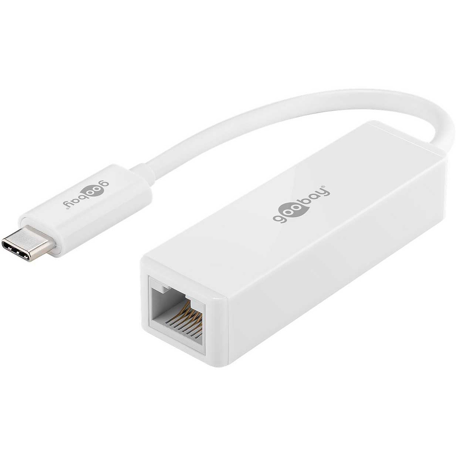 Goobay Adaptateur USB-C RJ45 Blanc - Carte réseau - Garantie 3 ans