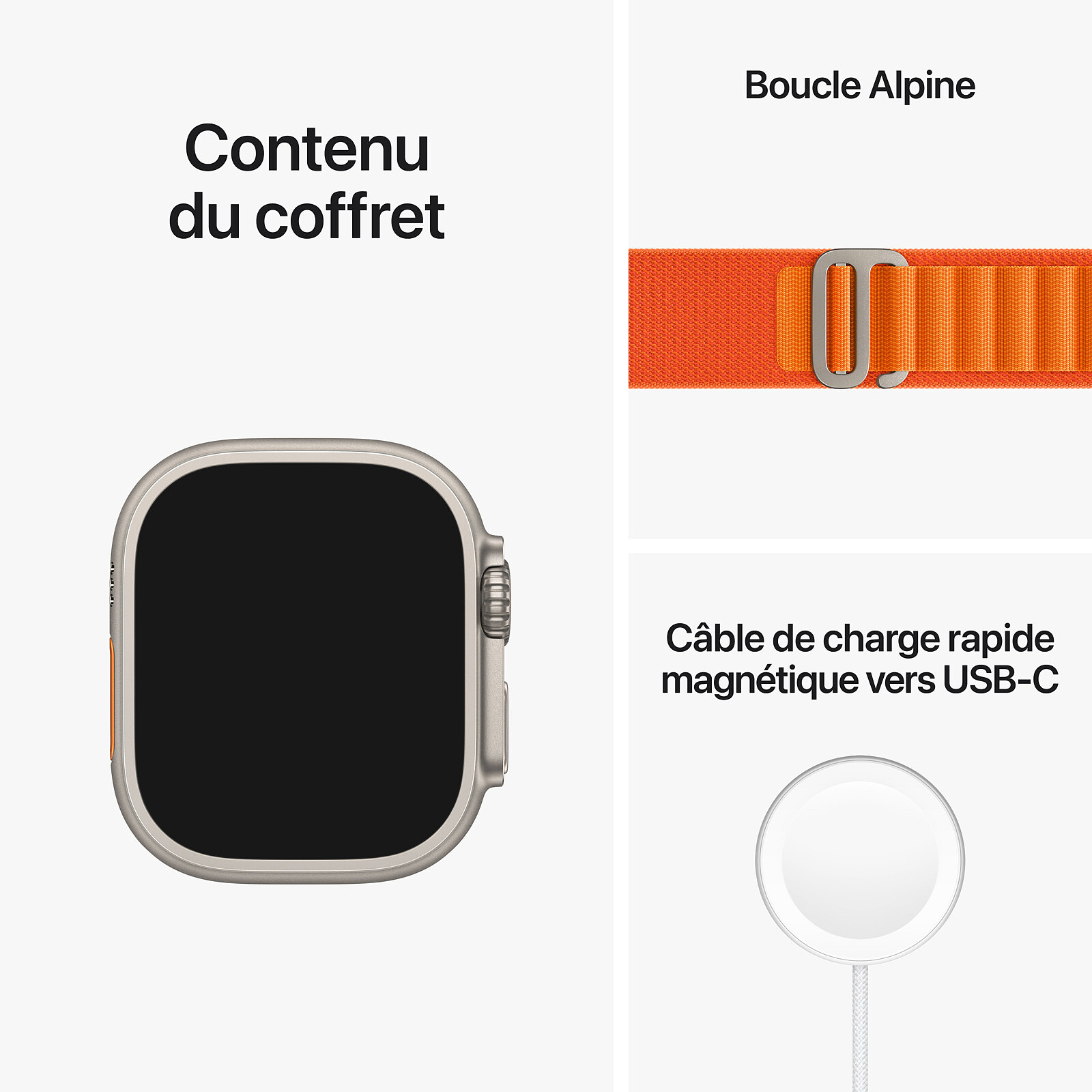 Apple Watch Ultra GPS + Cellular Titanium Orange Alpine Loop 49 mm - M - Montre  connectée - Garantie 3 ans LDLC