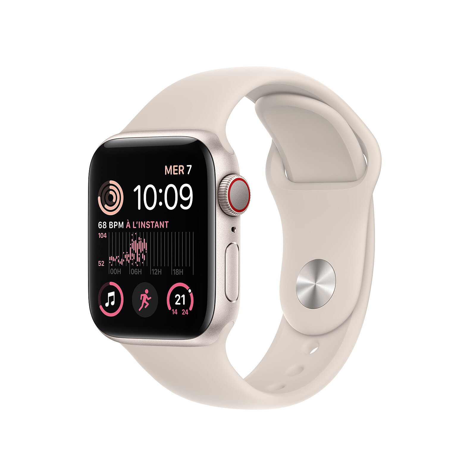 Mammoet ambitie Fotoelektrisch Apple Watch SE GPS + Cellular (2022) Starlight Aluminium Sport Band 40 mm -  Smart watch Apple on LDLC