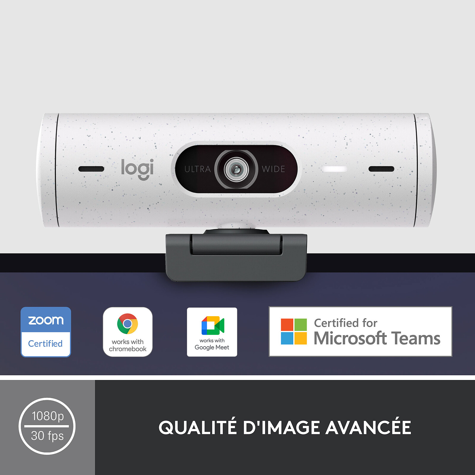 Excelente Chaqueta borgoña Logitech BRIO 500 Blanco - Webcam Logitech en LDLC