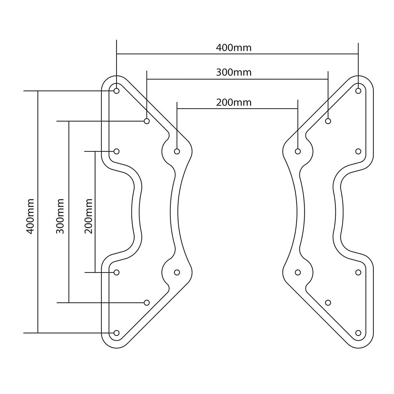 Goobay 63267 Adattatore VESA Per Supporto TV A Parete - Aumenta Le Distanze Da 50x50mm A 200x200mm - Metallro Verniciato, Kit Di Montaggio Incluso