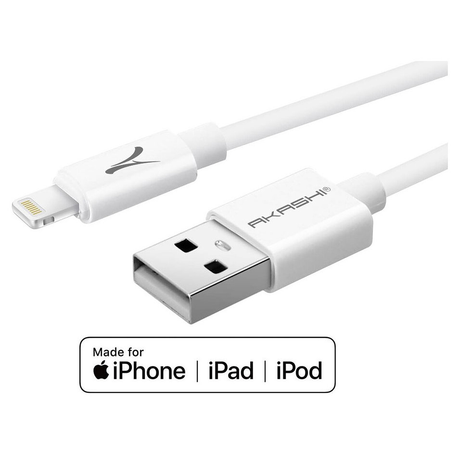 Cable USB Lightning + Chargeur Secteur Blanc pour Apple iPhone SE