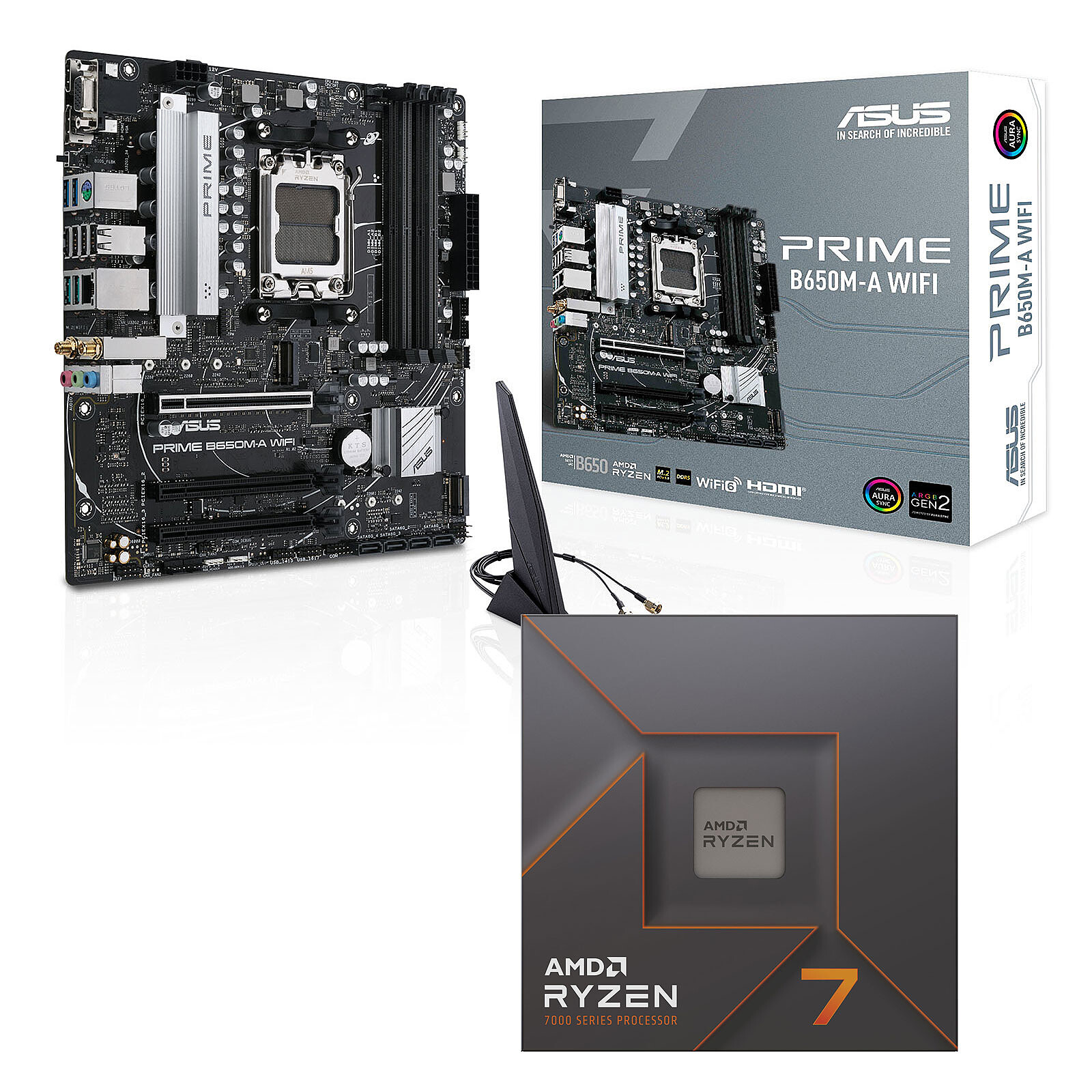 Kit Upgrade PC AMD Ryzen 7 7700X ASUS PRIME B650M-A WIFI - Kit upgrade PC - Garantie  3 ans LDLC