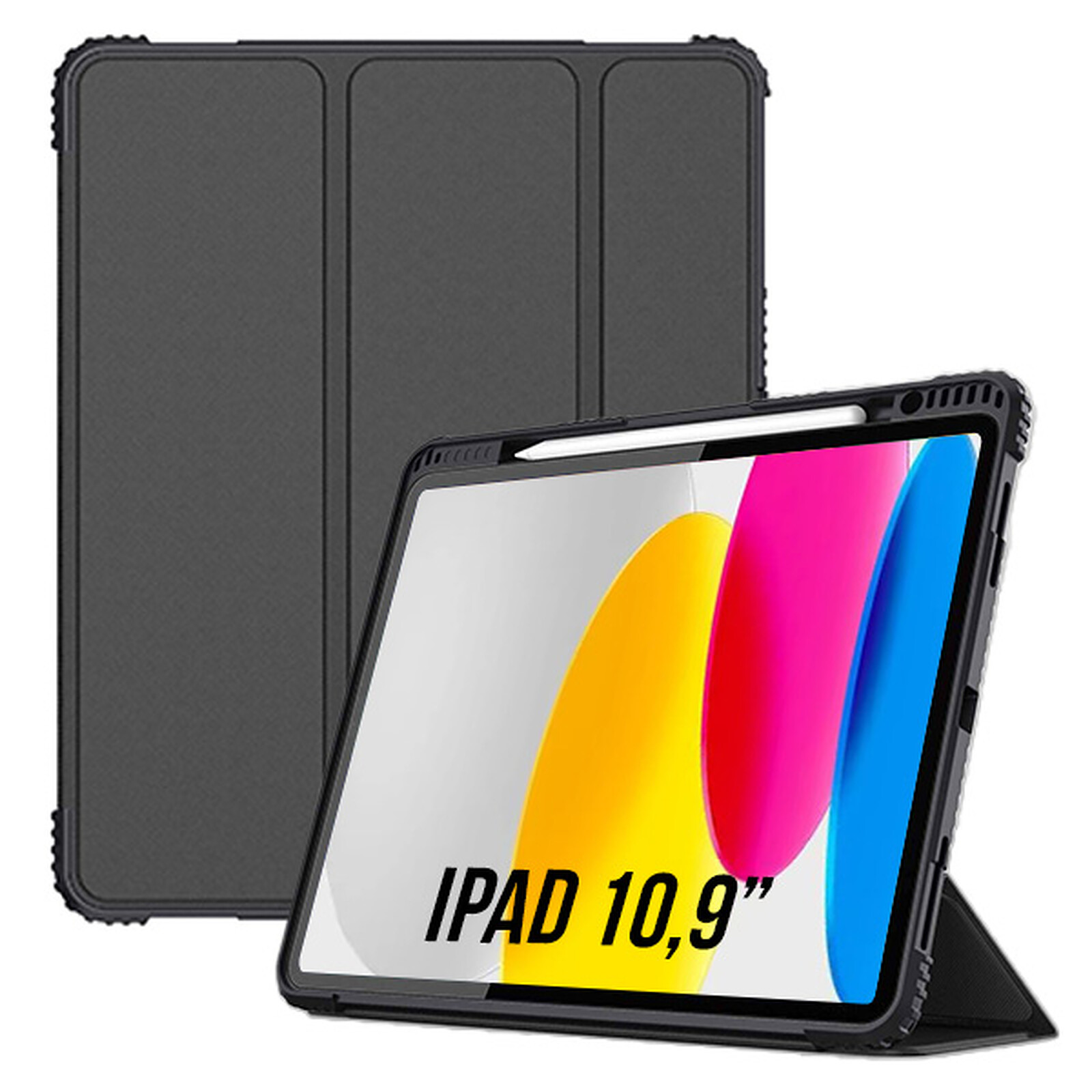 Akashi Etui Folio Stand Noir iPad 2021 10.2 - Etui tablette - Garantie 3  ans LDLC