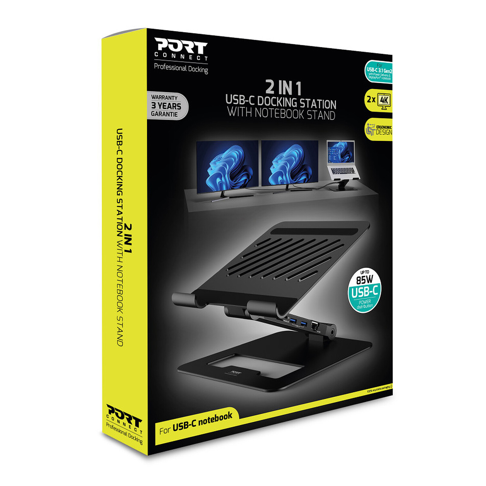 PORT Connect Chargeur Secteur Combo 120W - 2x 100W + 1x 30W USB-C Power  Delivery / 1x USB-A - USB - Garantie 3 ans LDLC