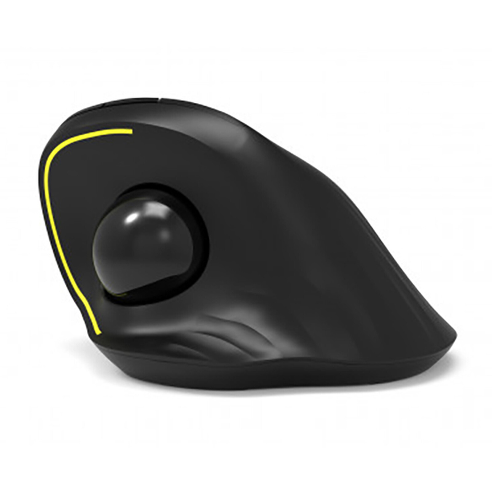Mouse per mancini, mouse verticale wireless 2,4 G, 1600 DPI, regolabile,  portatile, ergonomico, con ricevitore USB e cavo di ricarica per PC (nero)