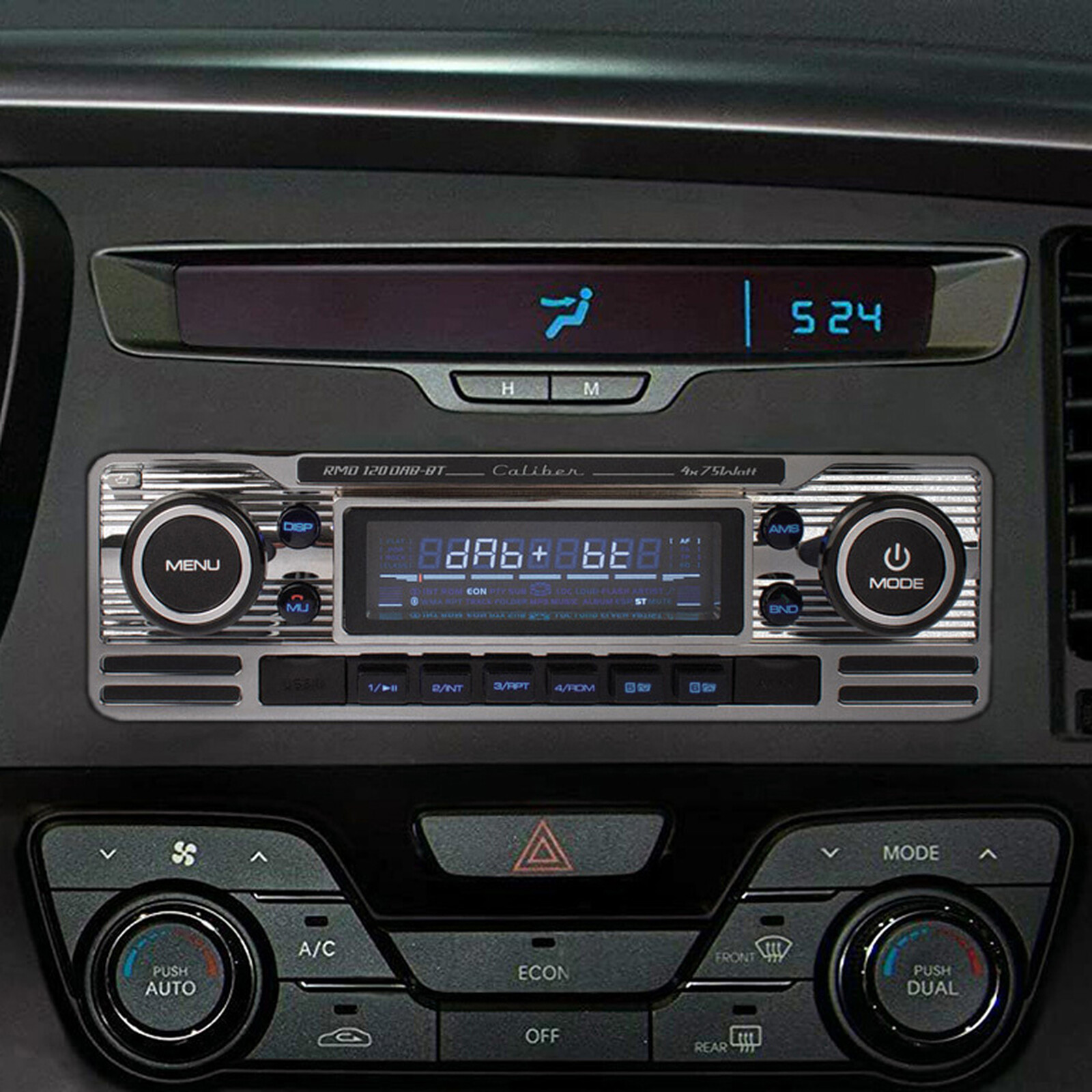 Caliber RCD120BT/B FM Retro Look Car Stereo Black with Bluetooth CD MP3  USB SD
