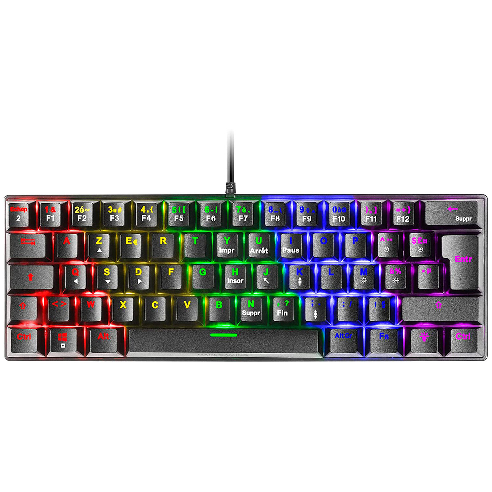 Mars Gaming MK60 Noir (Red Switch) (MK60RFR) - Achat Clavier PC Mars Gaming  pour professionnels sur
