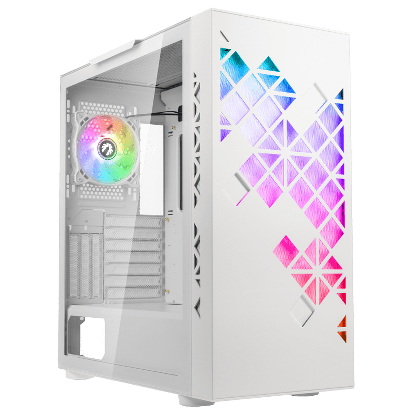 Bitfenix Tracery – Case PC Middle Tower ARGB – Colore Bianco – Supporto E-ATX, 360mm Radiator, USB Type-C