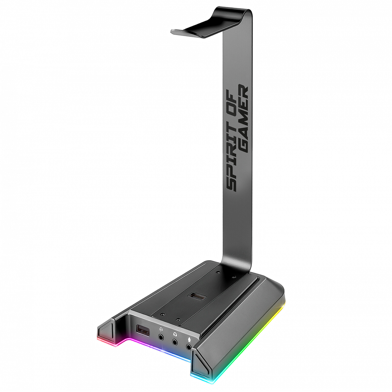Spirit Of Gamers - Support de casque gamer Sentinel RGB avec 4 HUB USB et  bungee de gestion de câble - Support casque gamer - Rue du Commerce