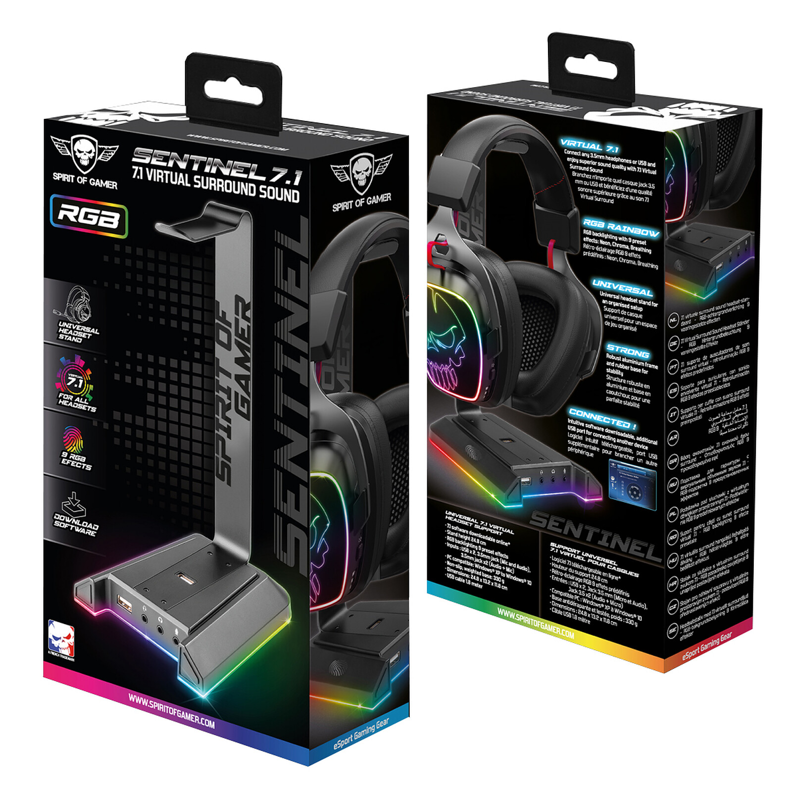 Trust Gaming GXT 265 Cintar Support pour Casque Gamer RGB sur