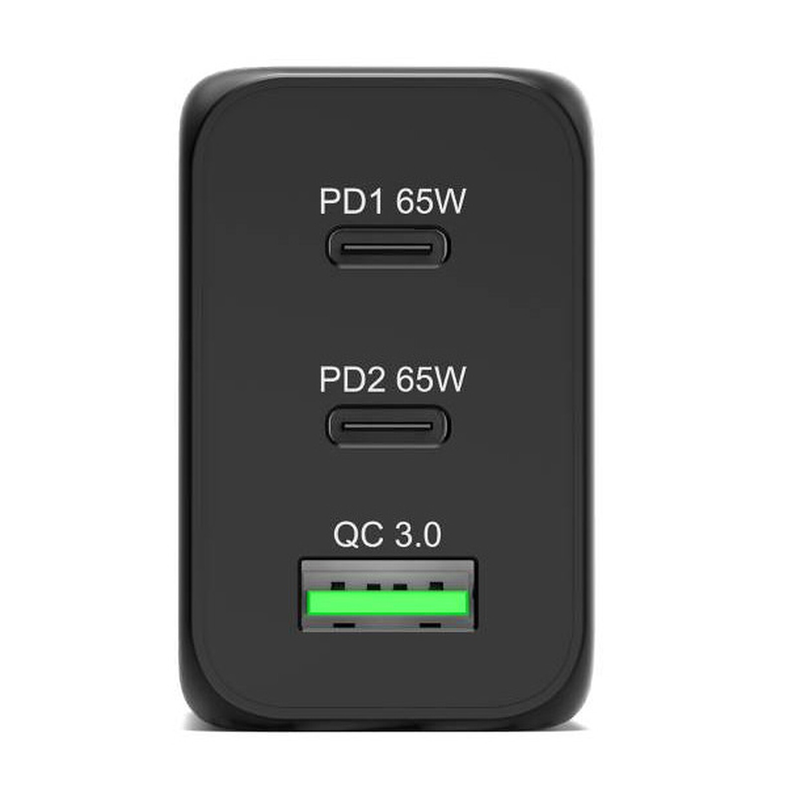 ✓ Chargeur Universel Leotec Charge Rapide GaN 2 USB-C PD + 1 USB-A 65W  couleur Noir en stock - 123CONSOMMABLES
