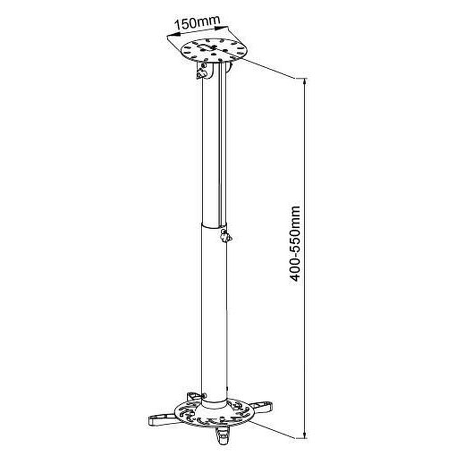 Supporto Da Soffitto Per Videoproiettore - Staffa Universale In Acciaio - Regolabile - Carico Max 15 Kg - Viti E Accessori Inclusi