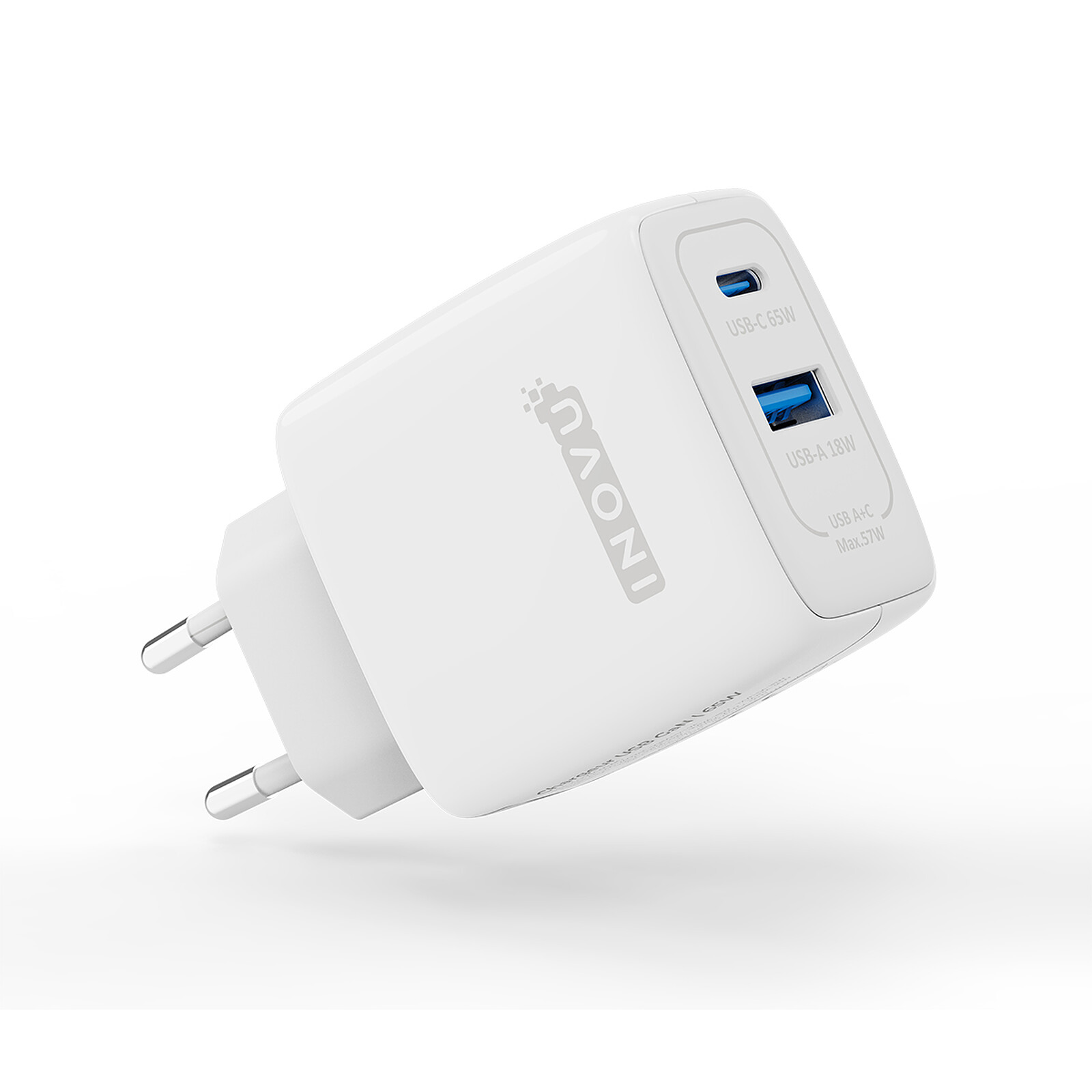 INOVU Chargeur Secteur USB-C 65 W Power Delivery GaN - Chargeur téléphone -  Garantie 3 ans LDLC