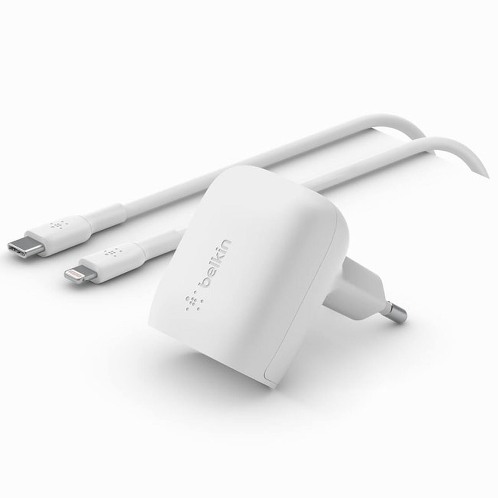 Belkin Chargeur secteur USB-C 20 W avec câble USB-C vers Lightning (Blanc)  - Chargeur téléphone - Garantie 3 ans LDLC