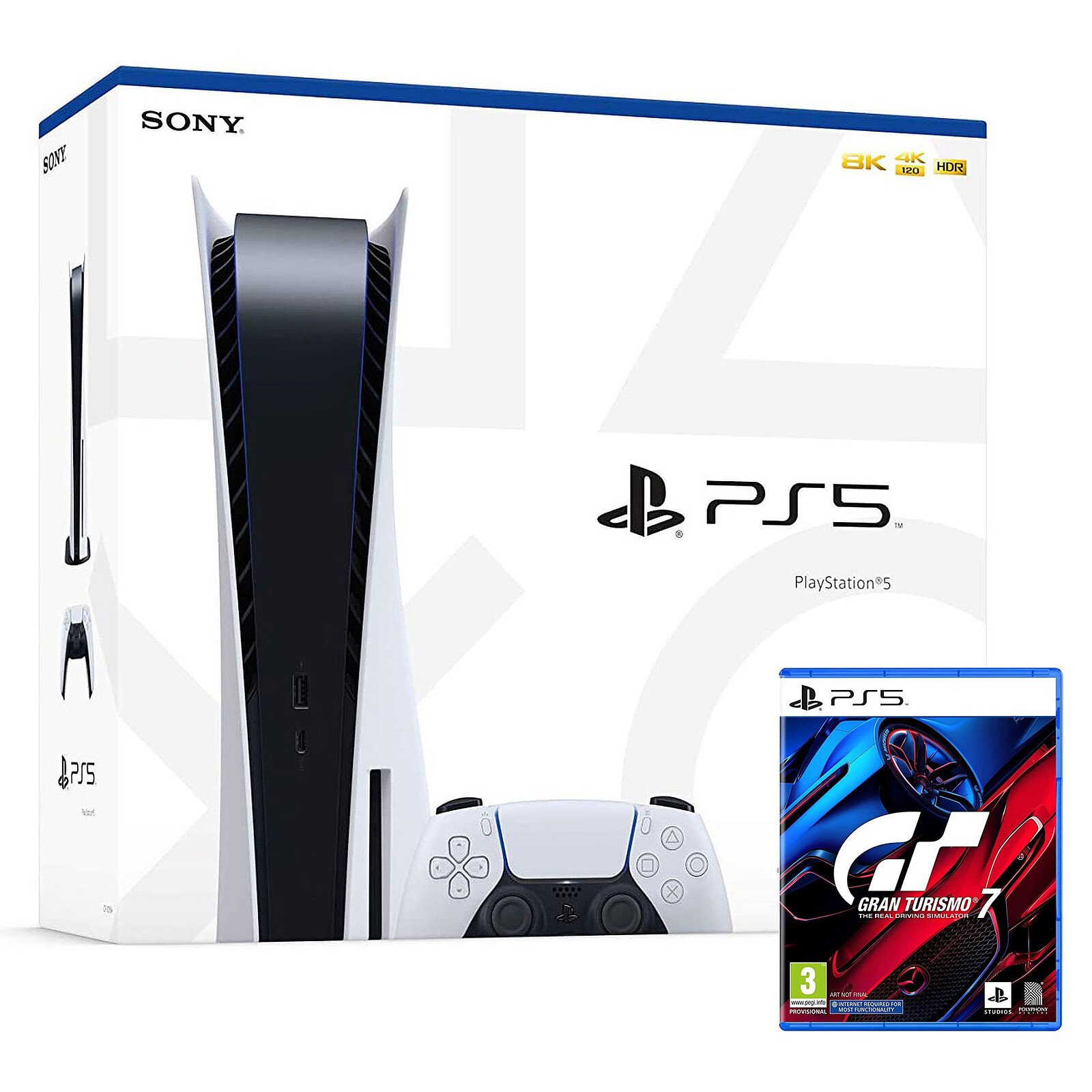 Sony PlayStation 5 + 3-year LDLC Gran Turismo - console warranty 7 PS5 