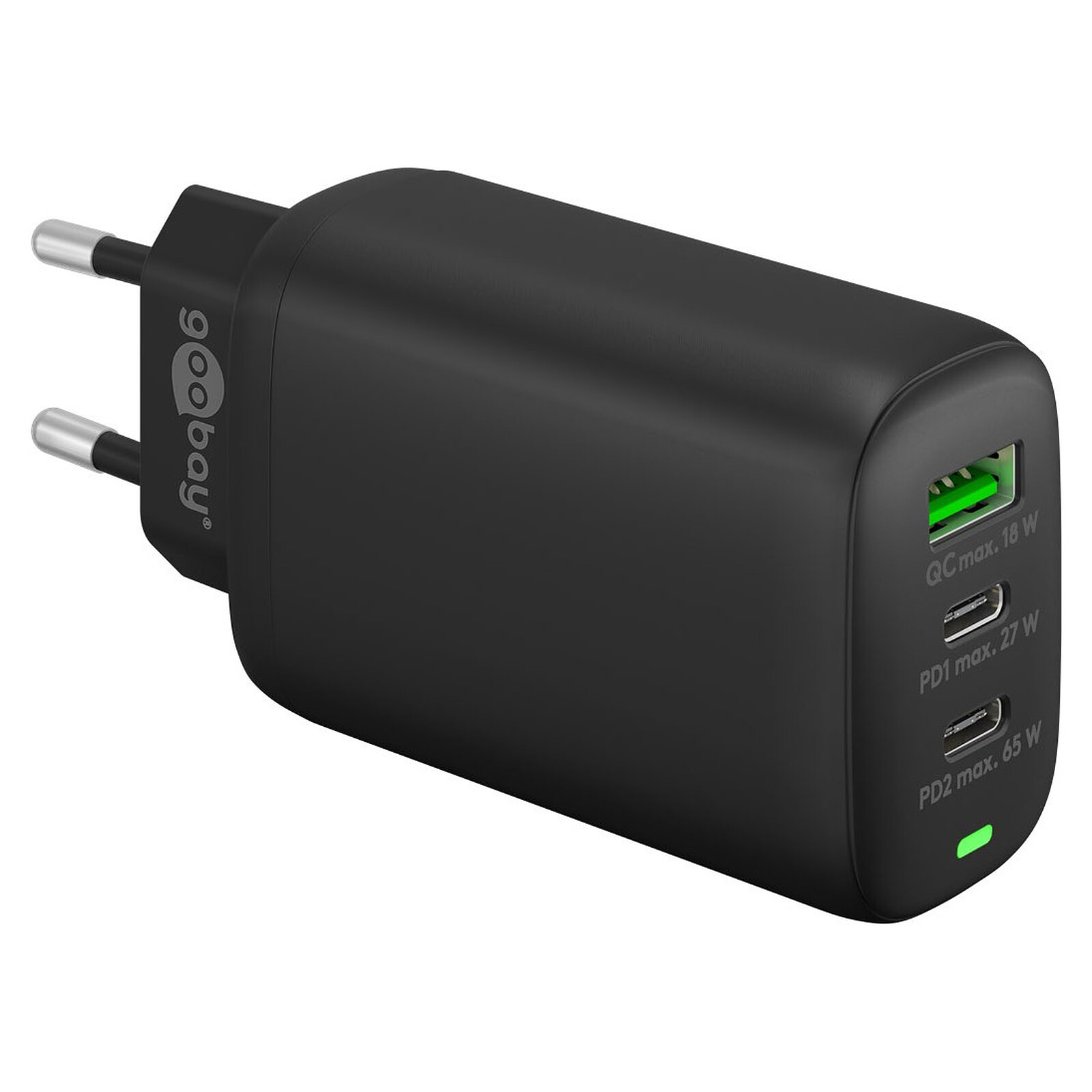 Goobay Chargeur rapide Multiport USB-C 65W (noir) - Chargeur téléphone -  Garantie 3 ans LDLC