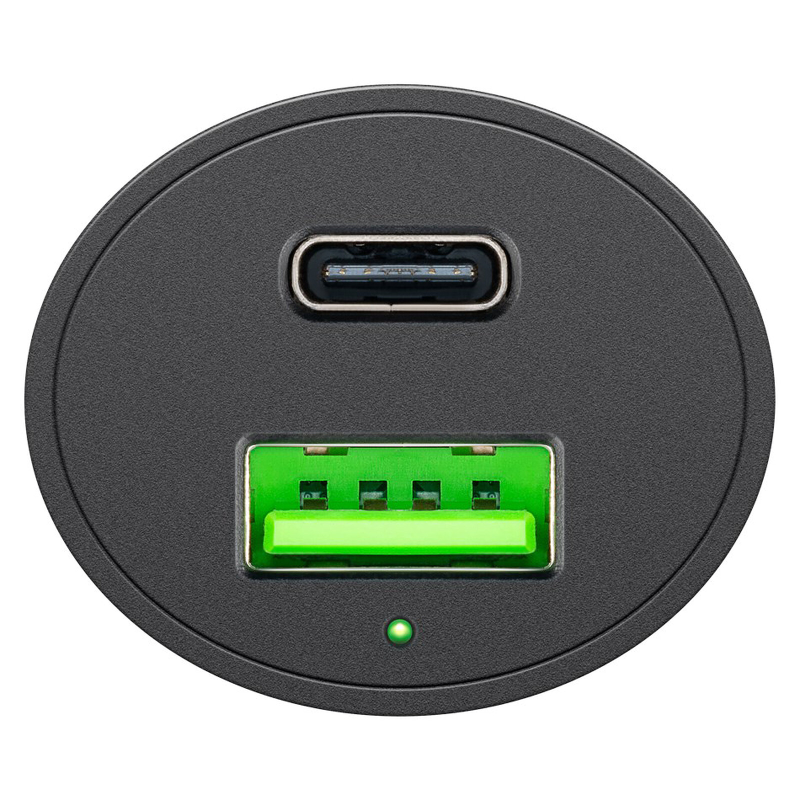 Chargeur de voiture USB-A/USB-C PD (48 W) sur prise allume-cigare (Noir)