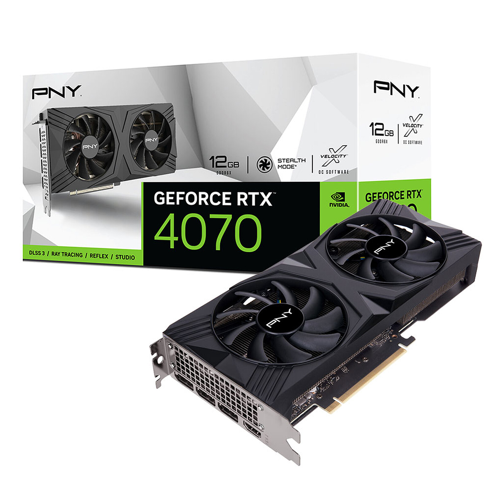 PNY GeForce RTX 4070 12GB VERTO Dual Fan - Carte graphique - Garantie 3 ans  LDLC