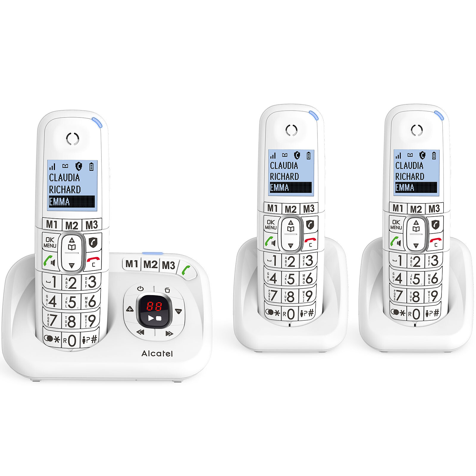 Téléphone sans fil alcatel xl 585 voice trio blanc - La Poste