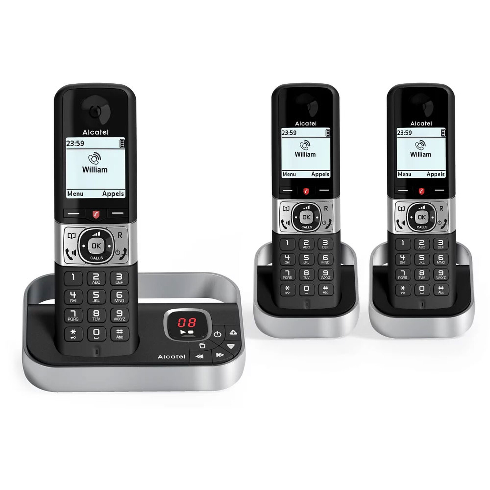 ALCATEL Téléphone sans fil - F860 VOICE Duo - Répondeur - Blanc et