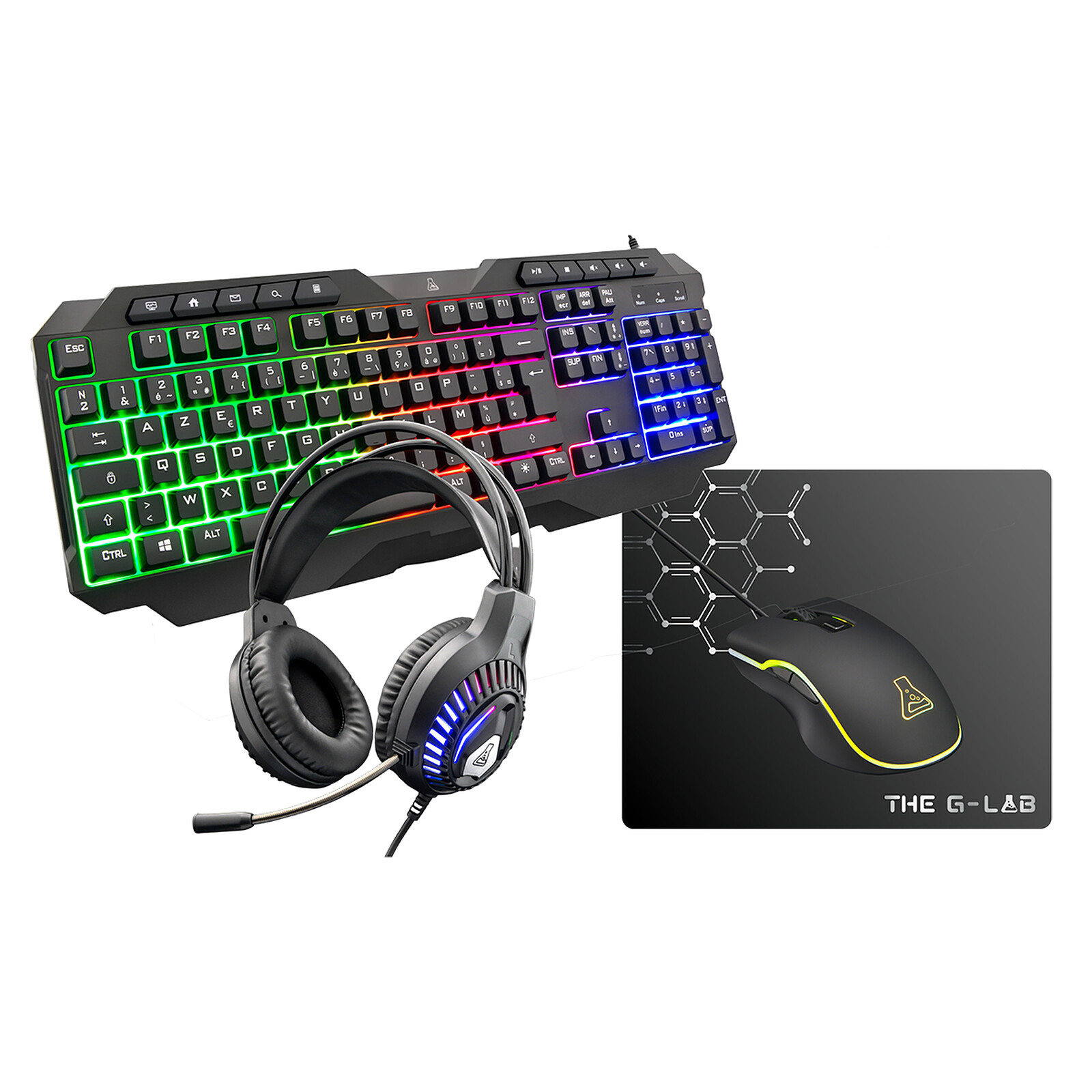 THE G-LAB COMBO ARGON E Pack Clavier/Souris/Tapis/Casque GAMING