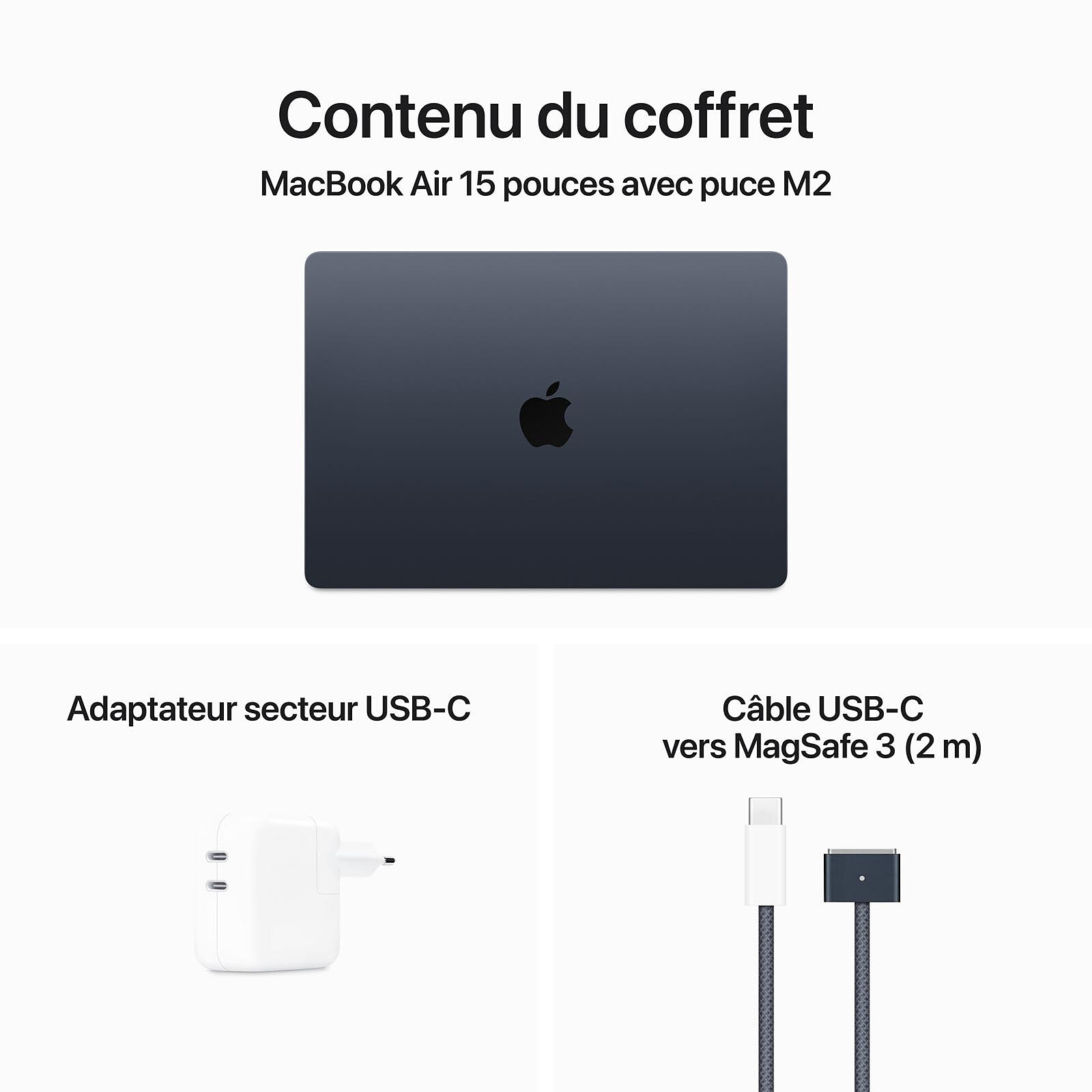 Câble USB-C vers MagSafe 3 (2 m) - Minuit - Apple (FR)