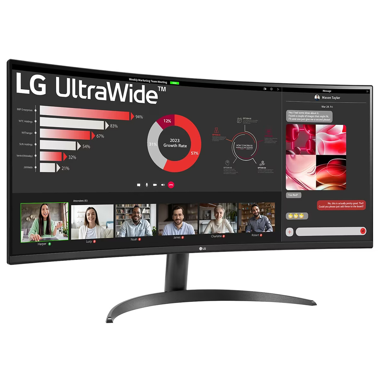 Moniteur PC - LG ultra large incurvé - 34 pouces 21:9 - full HD - 2560 x  1080 Pixels - HDMI - 6 mois de garantie ( Livré sous 5-7jours )