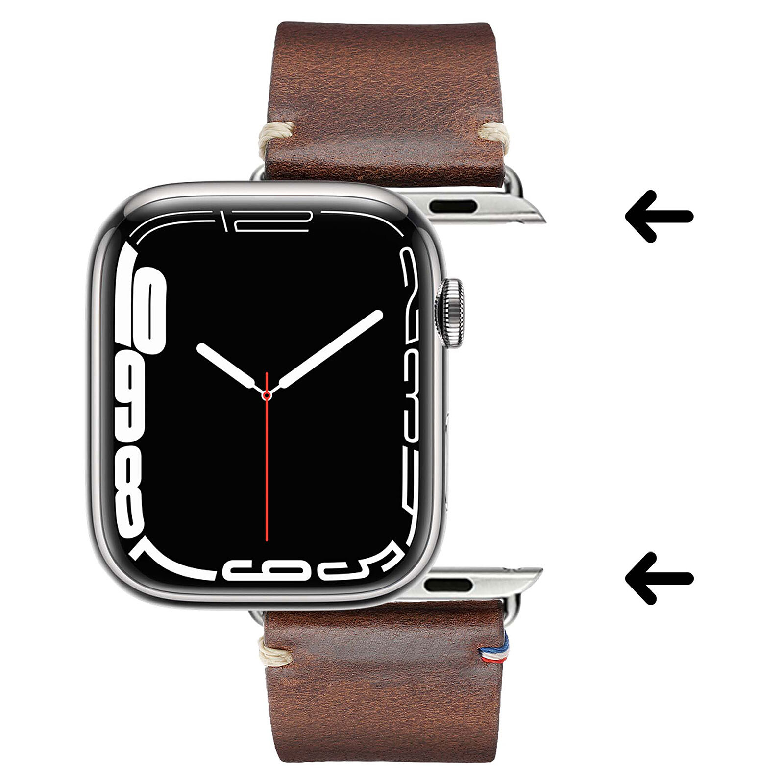 Bracelet en Cuir Vintage Leather pour Apple Watch Ultra 49mm Brun