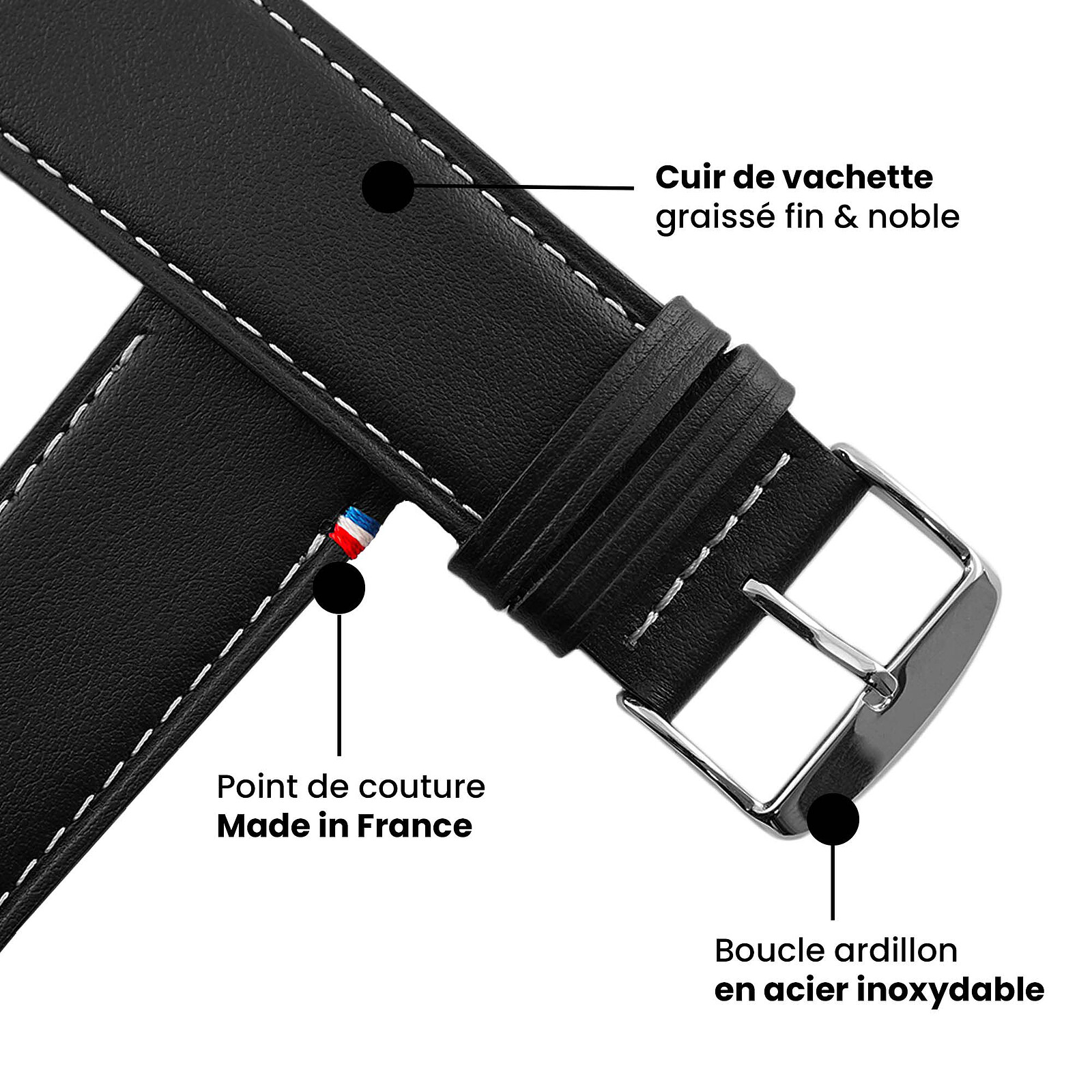 Bracelet en cuir hybride pour Galaxy Watch4 (S/M) red