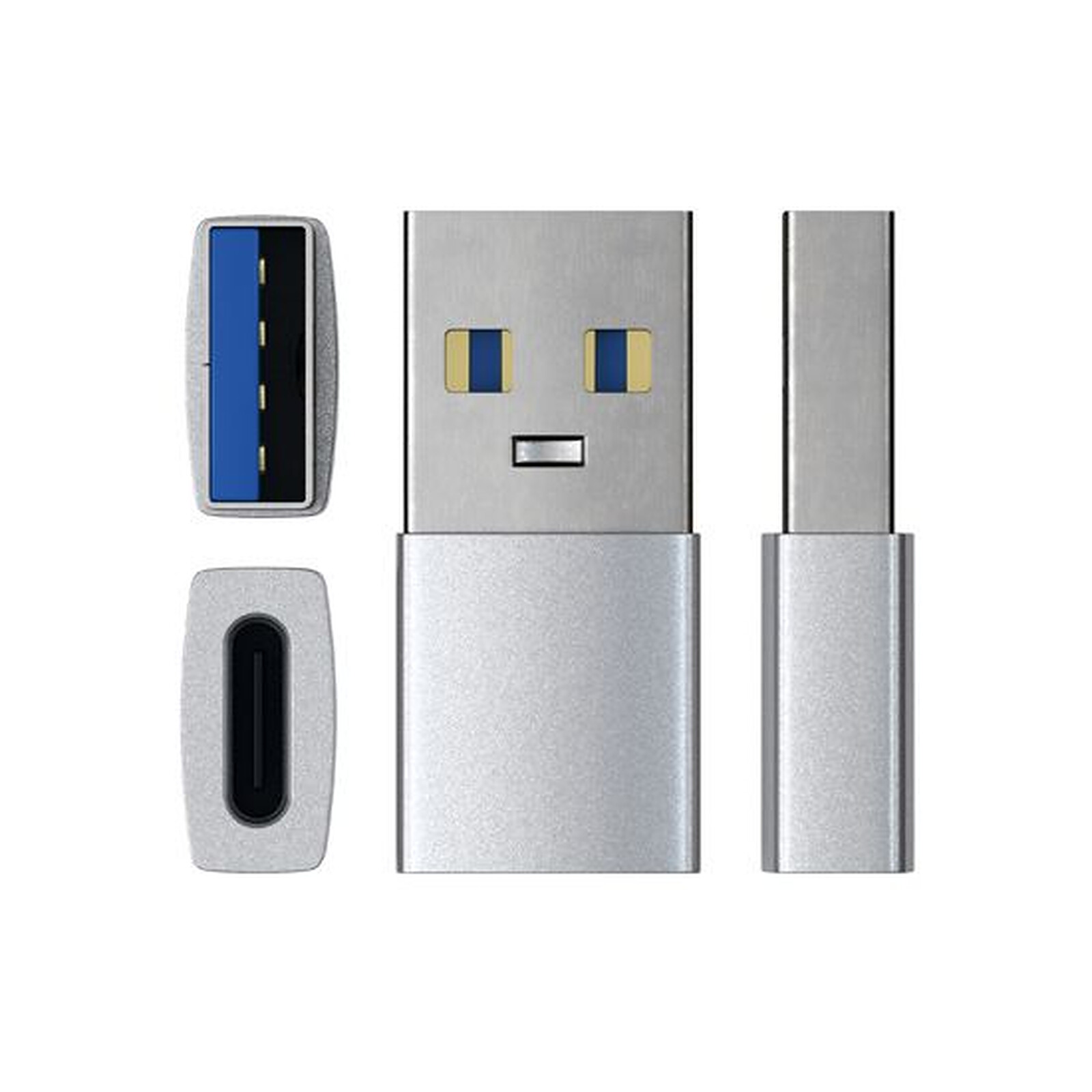 SATECHI Adaptador USB 3.0 USB-A Macho a USB-C - Plata - USB - LDLC