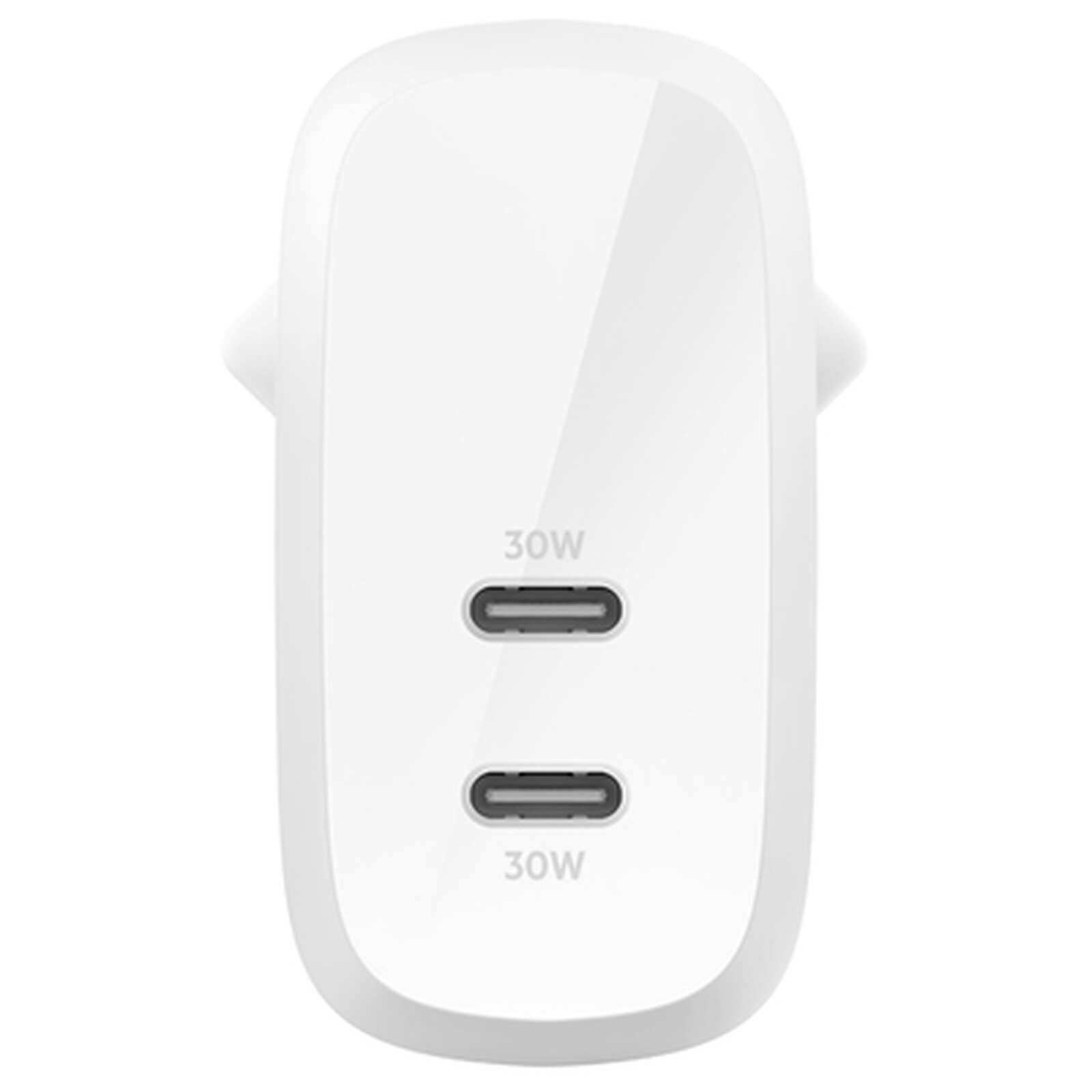 Belkin Chargeur secteur 2 ports USB-C 60 W (2 x 30 W) - Blanc (WCB010VFWH)  - Achat Accessoires smartphone Belkin pour professionnels sur