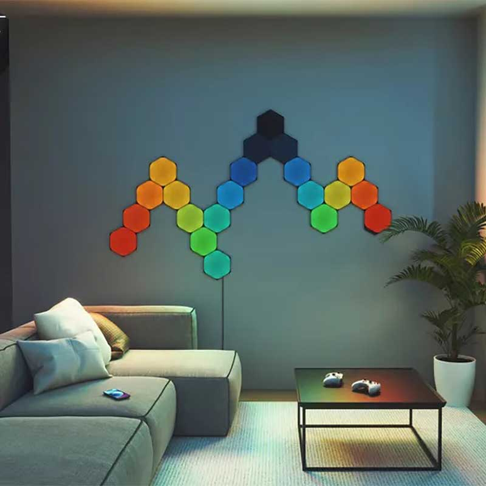 Nanoleaf Shapes Edição Limitada Ultra Black Starter Kit Triângulos 9  Painéis de LED