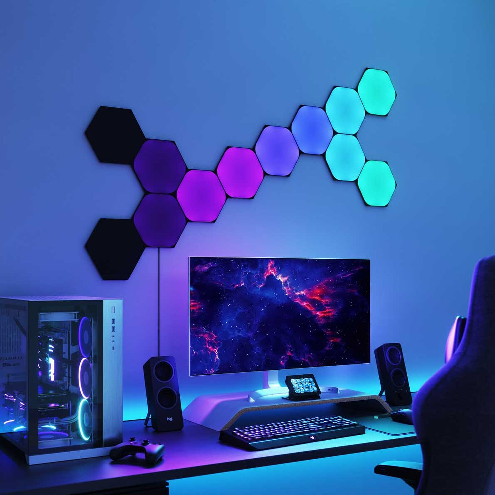 Nanoleaf Shapes Limited Edition Ultra Black Hexagons Expansion Pack (3  pieces) Smart lamp LDLC 3-year warranty