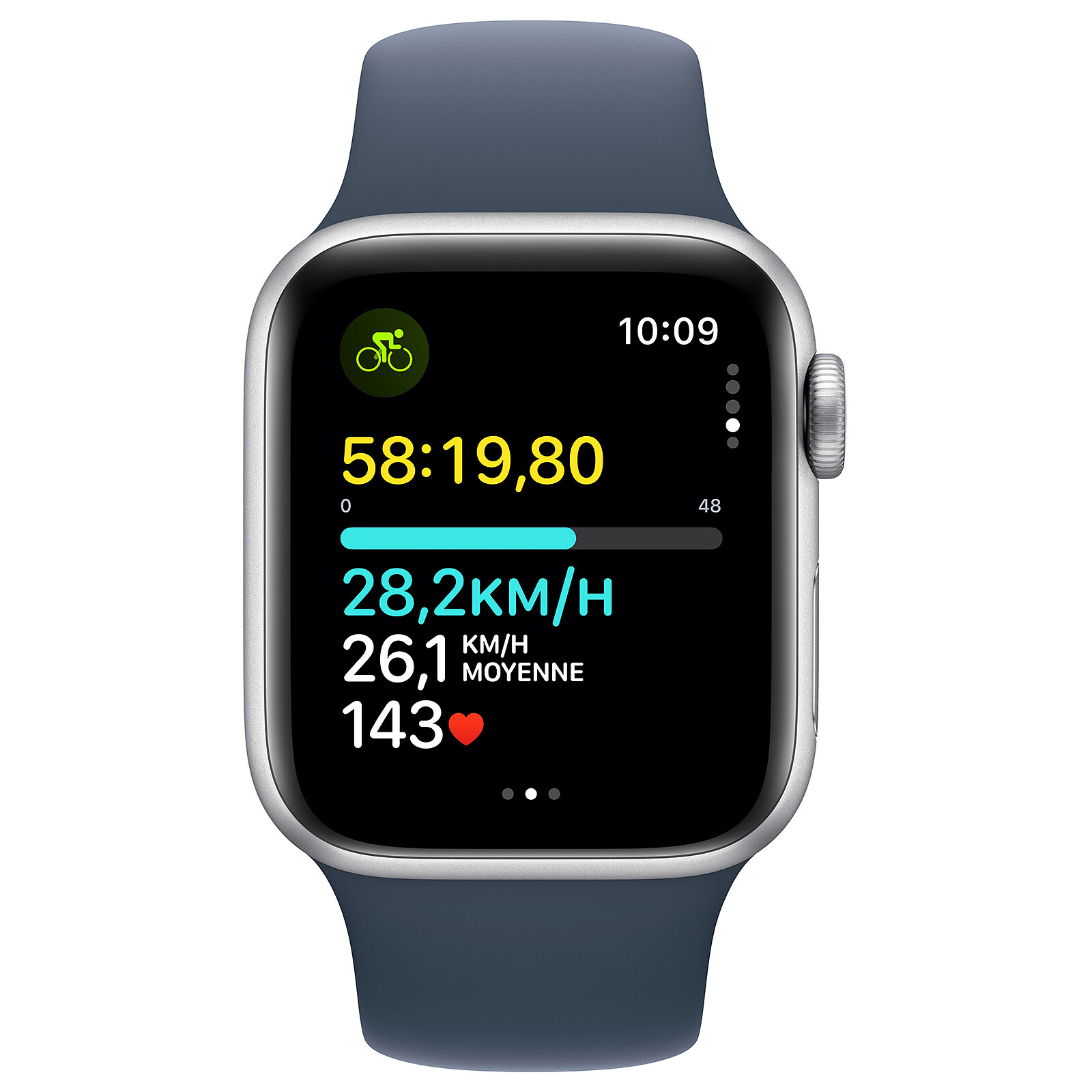 Apple Watch SE GPS Cellular 2023 Silver Aluminium Sport Band Storm Blue 40 mm S M Smart watch LDLC 3 year warranty