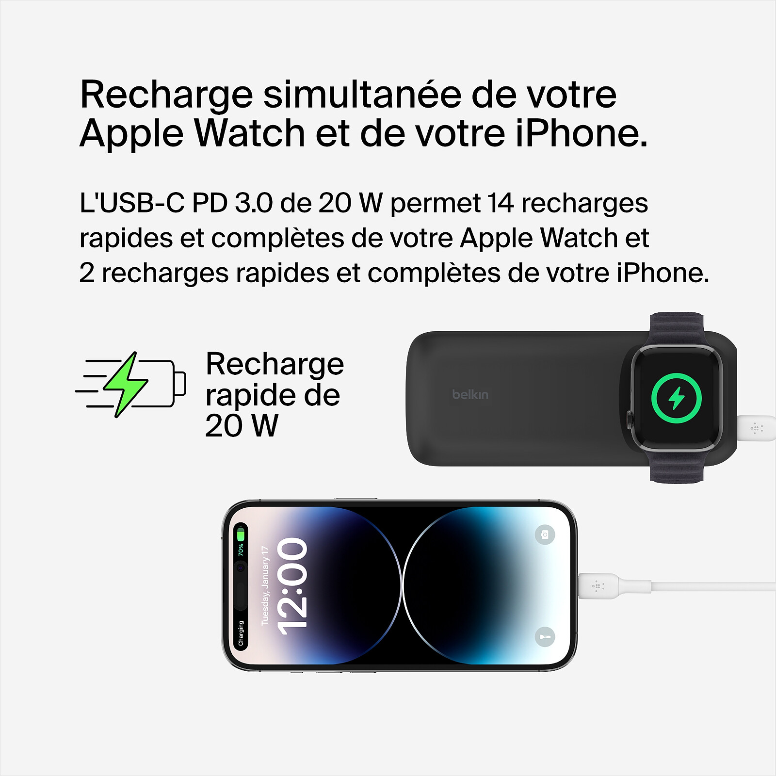 Batterie externe apple watch 10000mah Belkin
