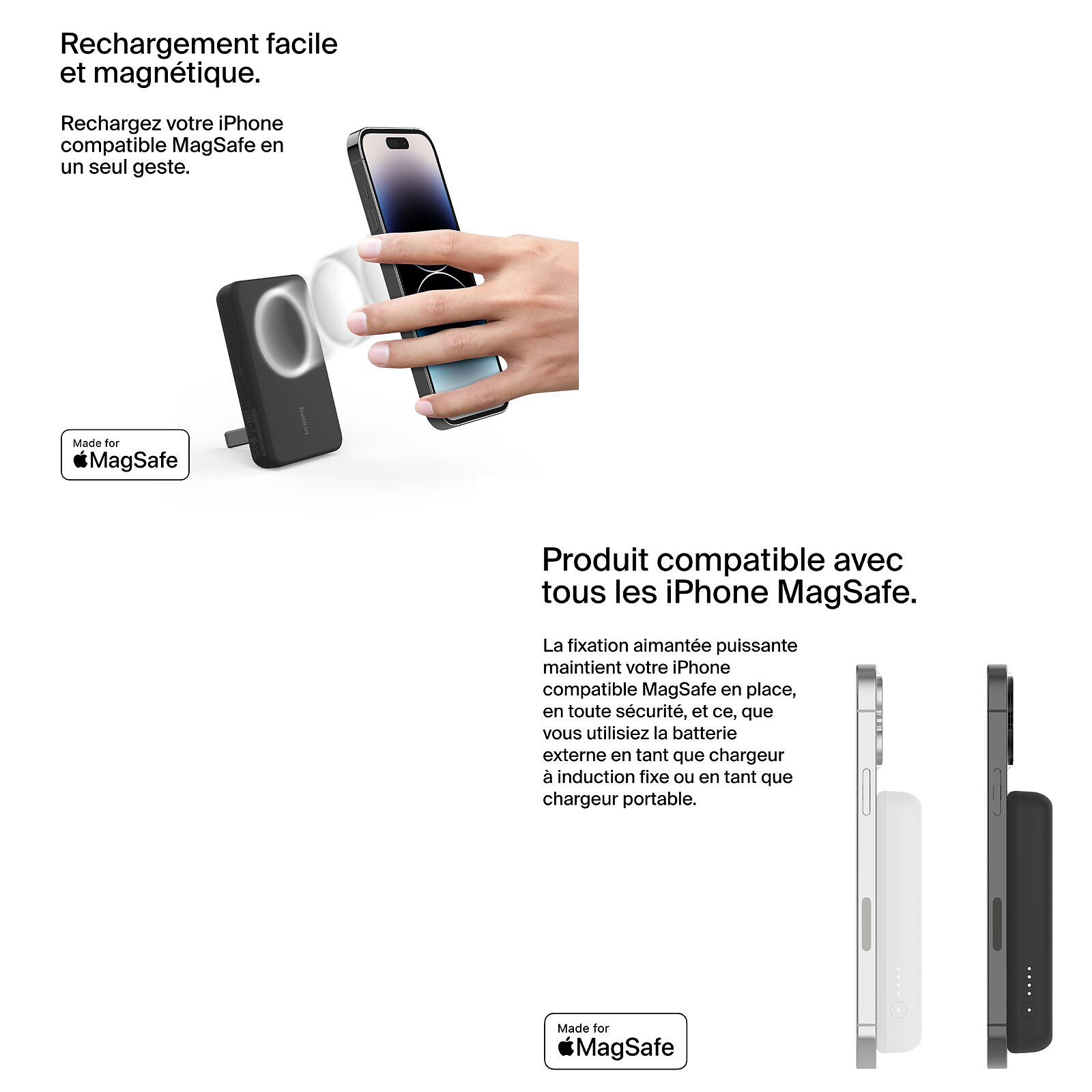 Belkin BoostCharge Batería Externa Inalámbrica Magnética 5000mAh Blanca  para iPhone