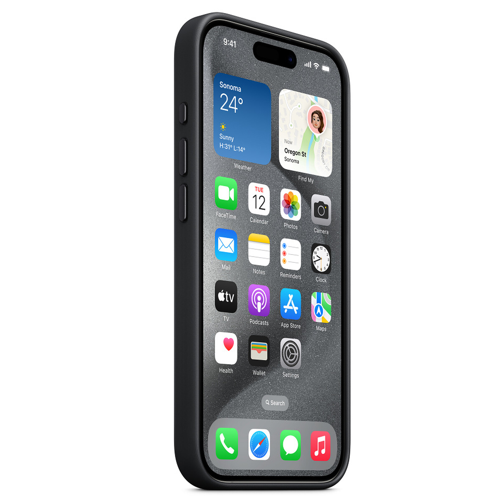 Apple IPHONE 15 PLUS FINEWOVEN CASE WITH MAGSAFE - Funda para móvil -  black/negro 