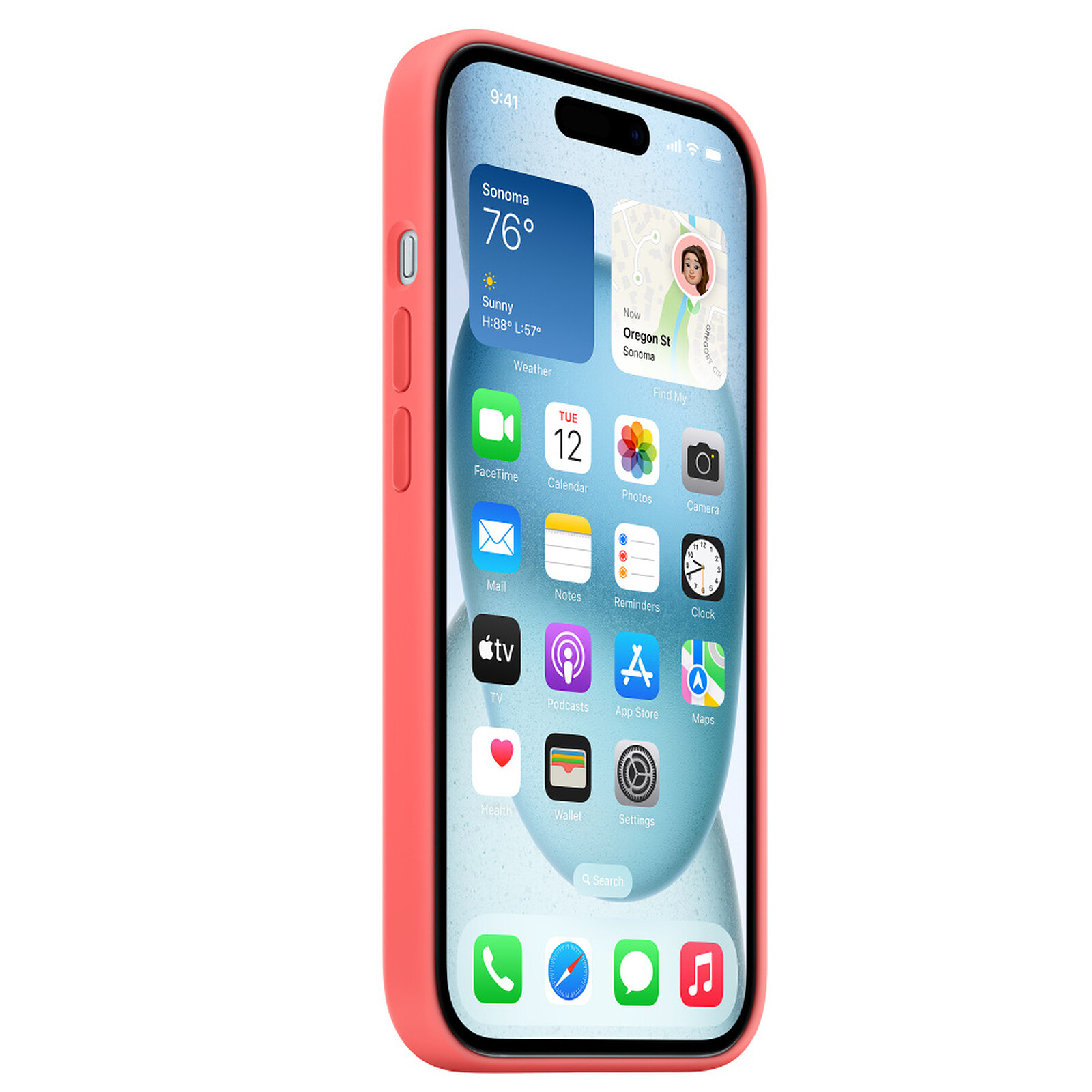 Coque en silicone avec MagSafe pour iPhone 14 Pro - Rose craie