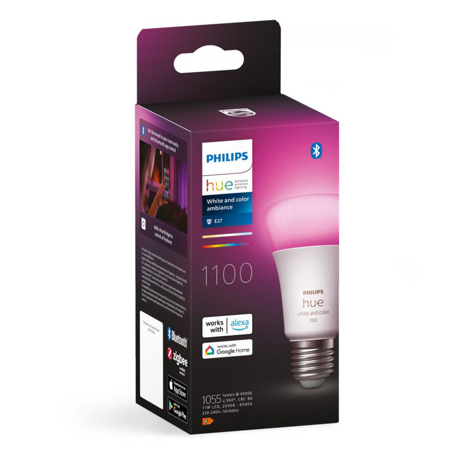 Philips Hue White and Color E27 A60 11 W Bluetooth x 1 - Ampoule connectée  - Garantie 3 ans LDLC