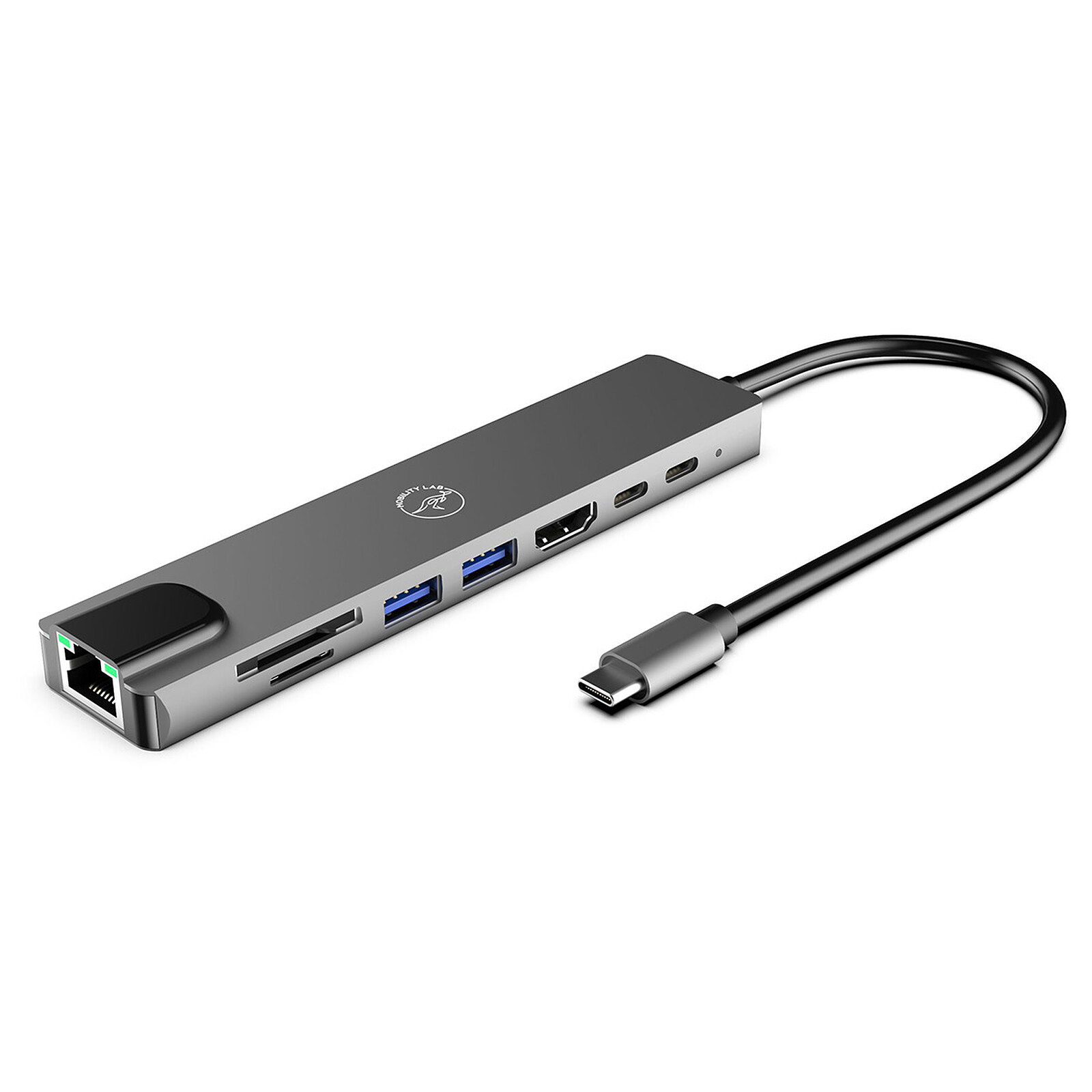 Adaptateur USB C 8 en 1  Type-C vers HDMI (4K), 2x ports USB 3.0