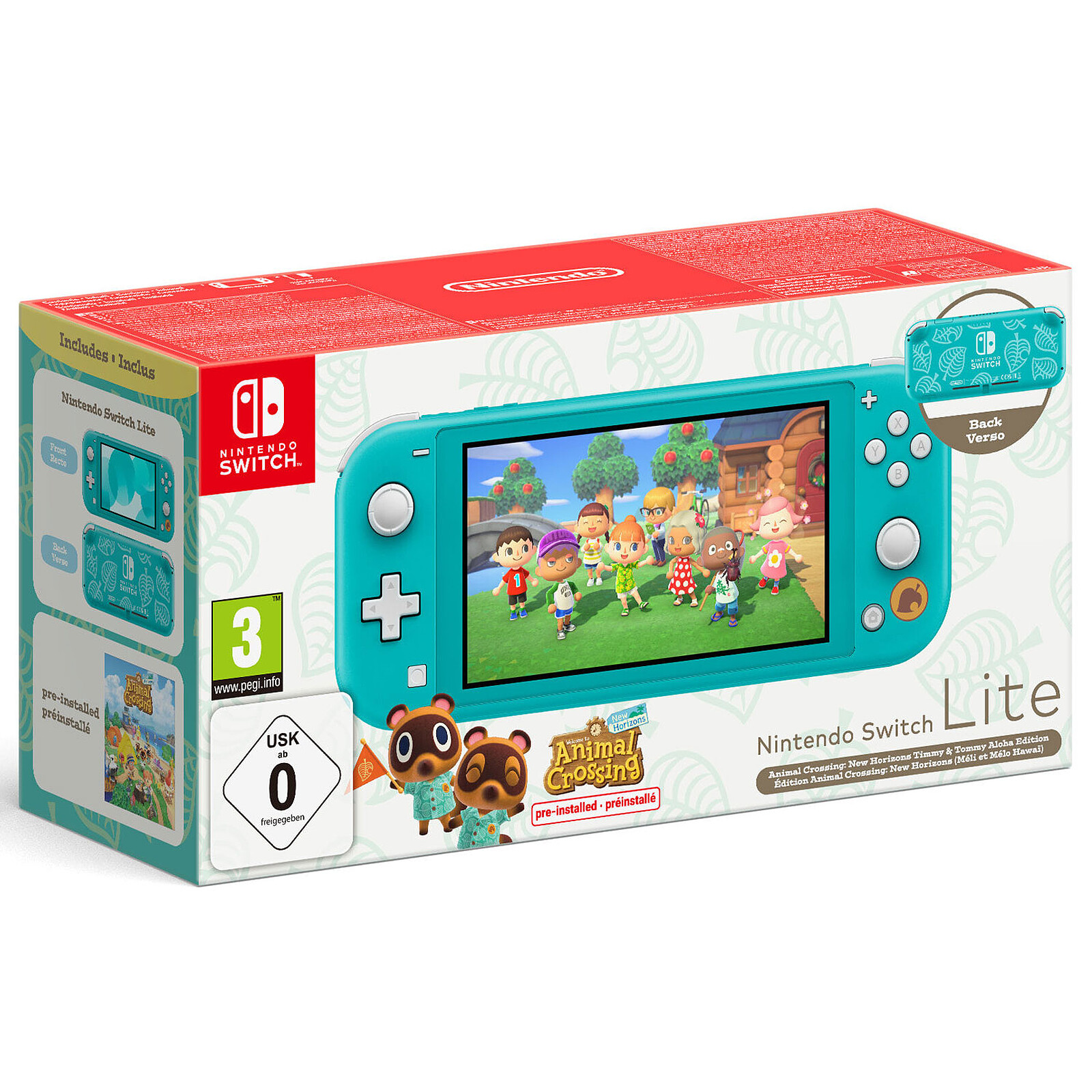 Nintendo Switch Lite (Turquoise) + Animal Crossing: New Horizons (Méli et  Mélo Hawai)