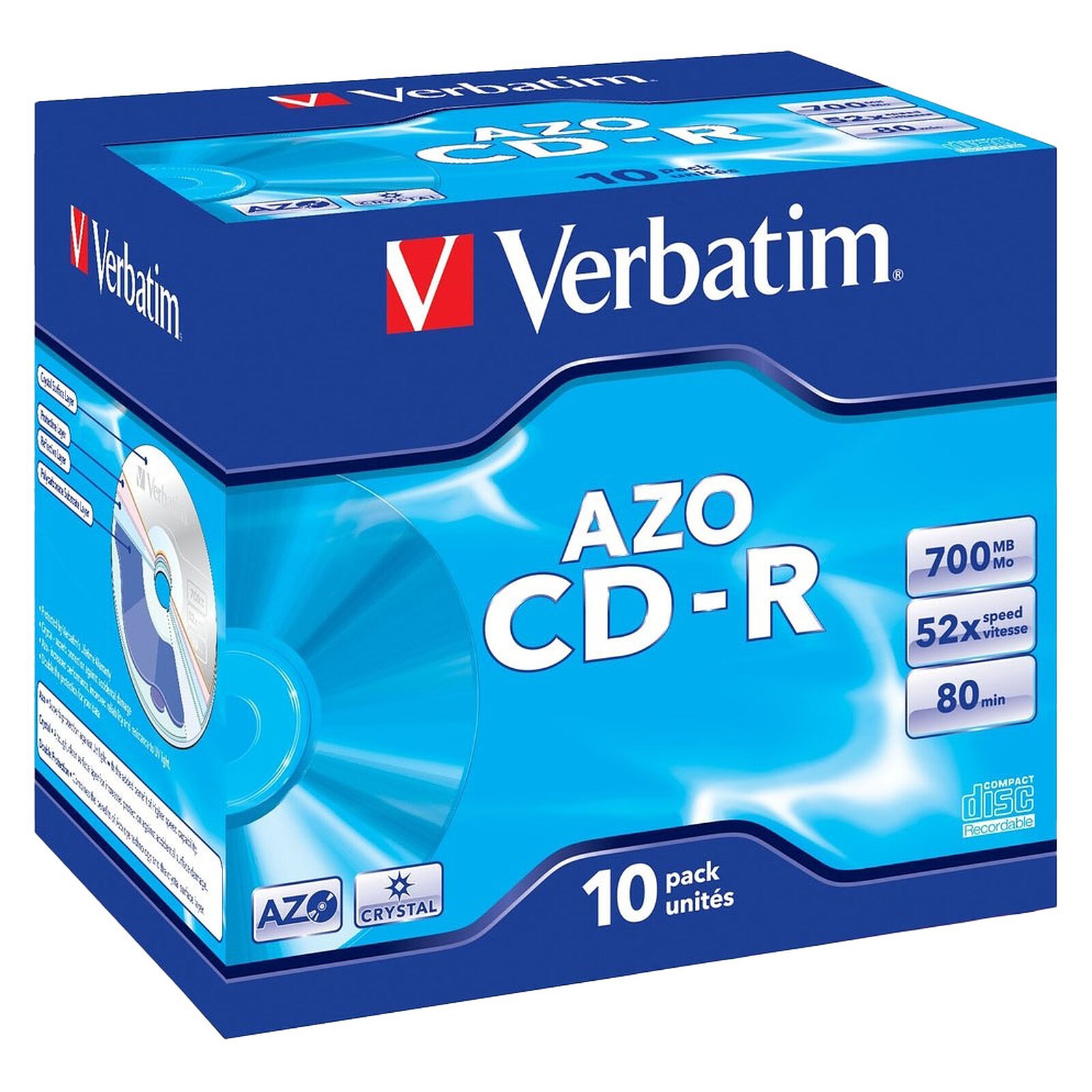 Verbatim CD-R 700 Mo 52x (boite de 10) - CD vierge - LDLC