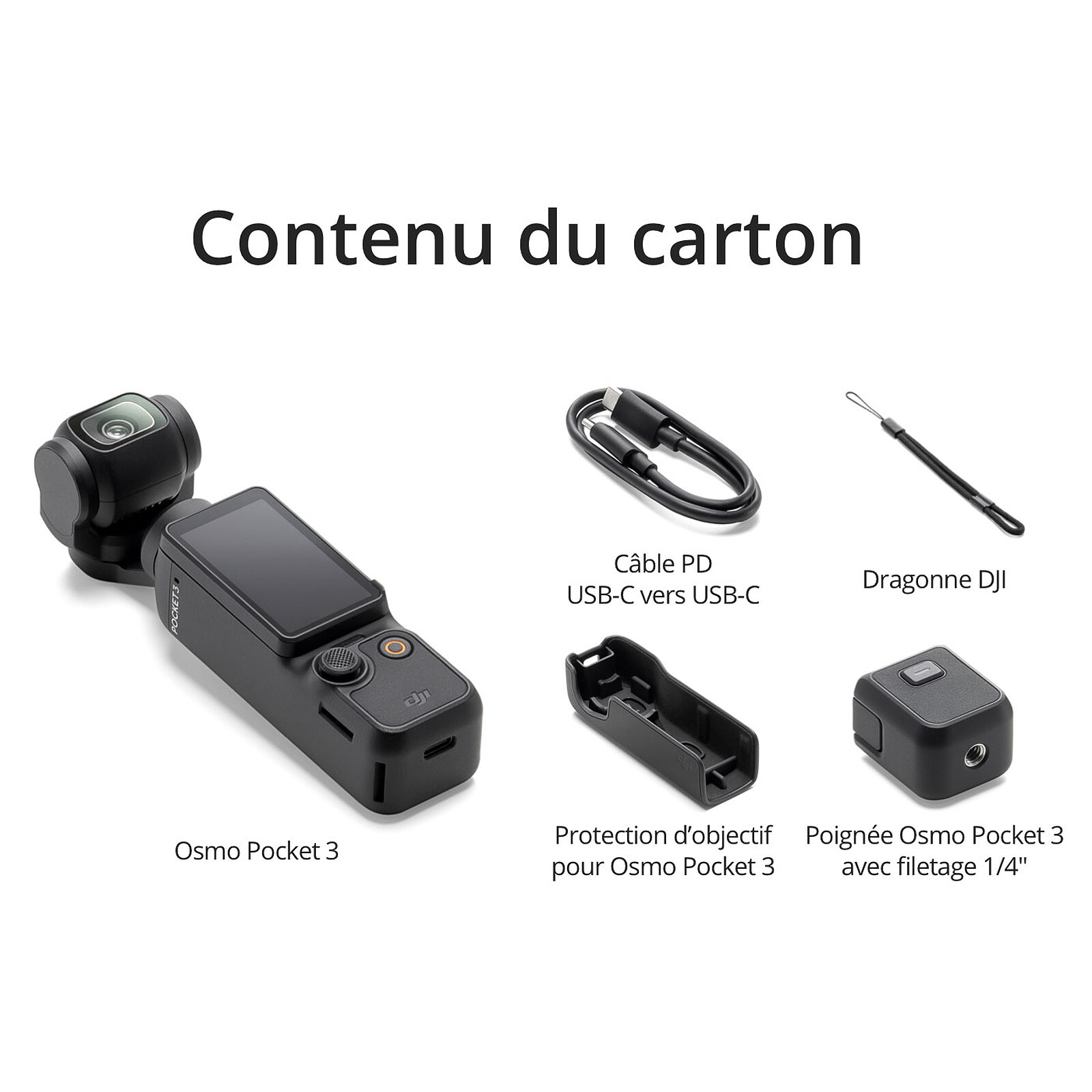 3 Pcs Accessoires pour DJI OSMO Pocket Mobile Support de support