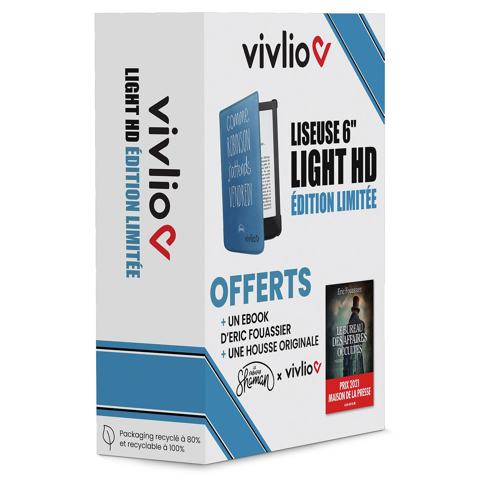 Coffret Liseuse Vivlio - Light HD Bleue - avec housse et ebook inclus -  édition limitée - Tablettes numériques - Matériel Informatique High Tech